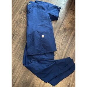 Carhartt Force C56113-Navy Modern Fit Cargo Straight Leg Pants And Top 2XL